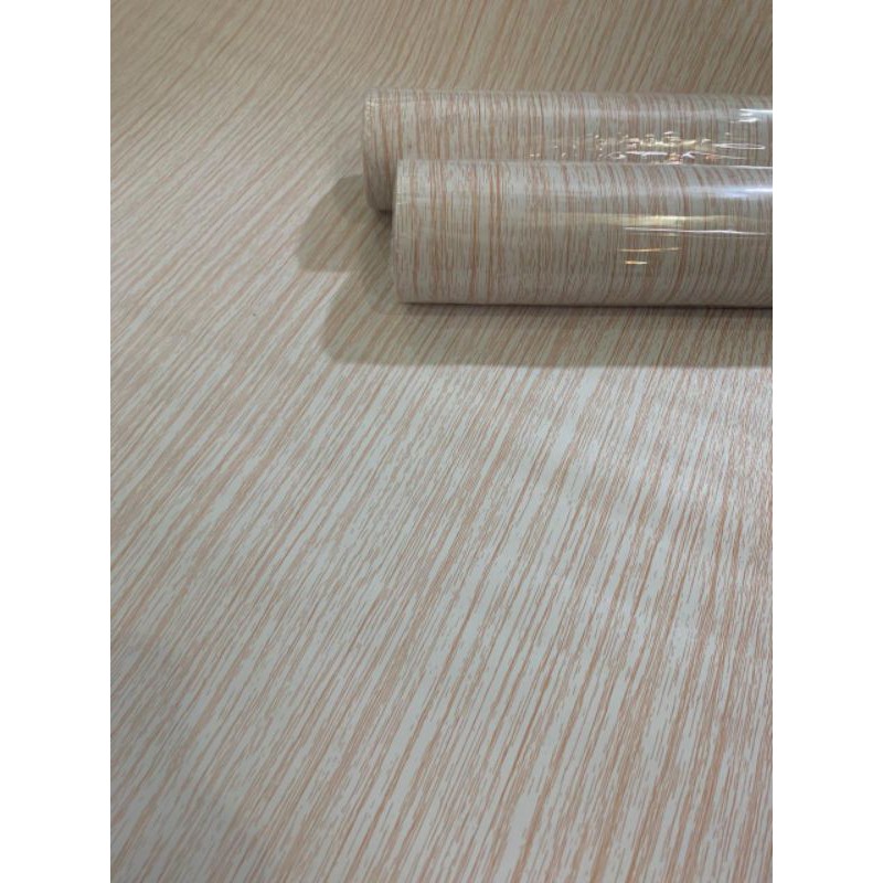 Wallpaper stiker dinding motif serat kayu natural jati belanda