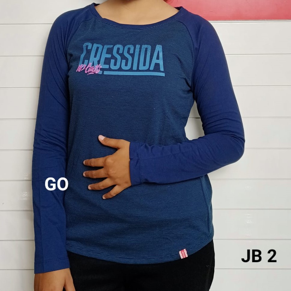 gof CRESSIDA BAJU Cewek Pakaian Atasan Kaos Wanita Casual Santai Original Lengan Panjang Bagus