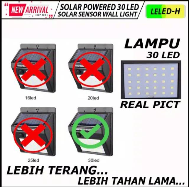 Lampu Taman Tenaga Surya 30 LED