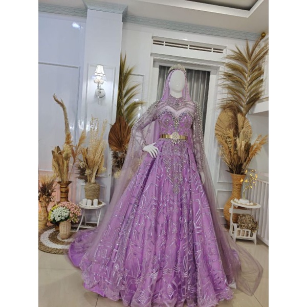 GAUN BALERO  PAYETAN SROSQI MEWAH/GAUB  TERBRU//GAUN WEDDING/GAUN PENGANTEN//BUSANA PENGANTEN TERBARU