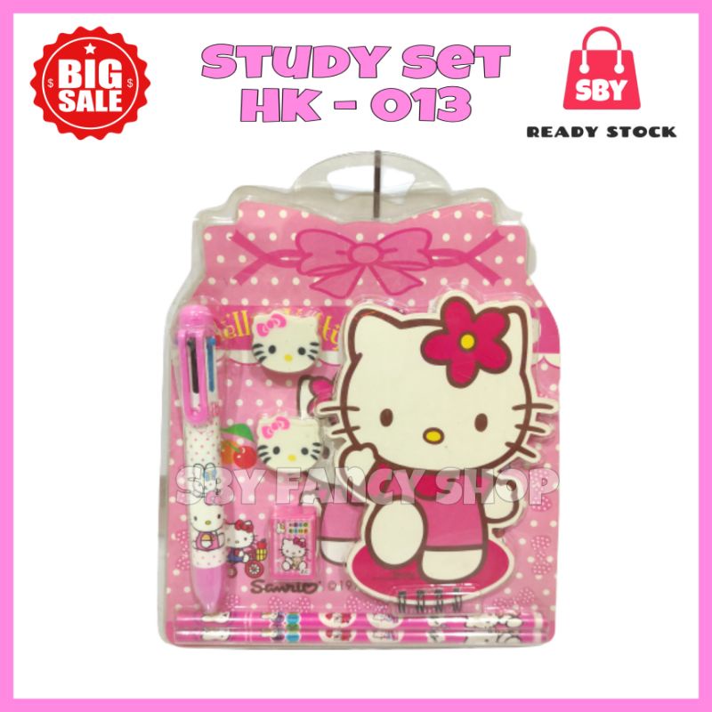 

STUDY SET HELLO KITTY 013 / PAKET ALAT TULIS PEN PENSIL PENGHAPUS