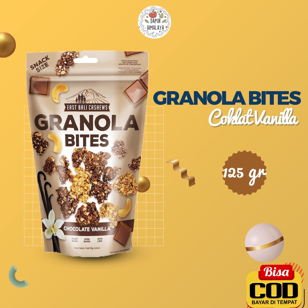 

GRANOLA BITES CHOCOLATE VANILLA 125GR GRANOLLA SEREAL SEHAT SARAPAN PRAKTIS MAKANAN DIET CAMILAN CEMILAN KETO PENURUN BERAT BADAN PELANGSING TEH CELUP JATI CINA MIE SHIRATAKI SIRATAKI BERAS PORANG CHIA CIA SEED BERAS MERAH DEBM FITBAR JSR BASAH KERING