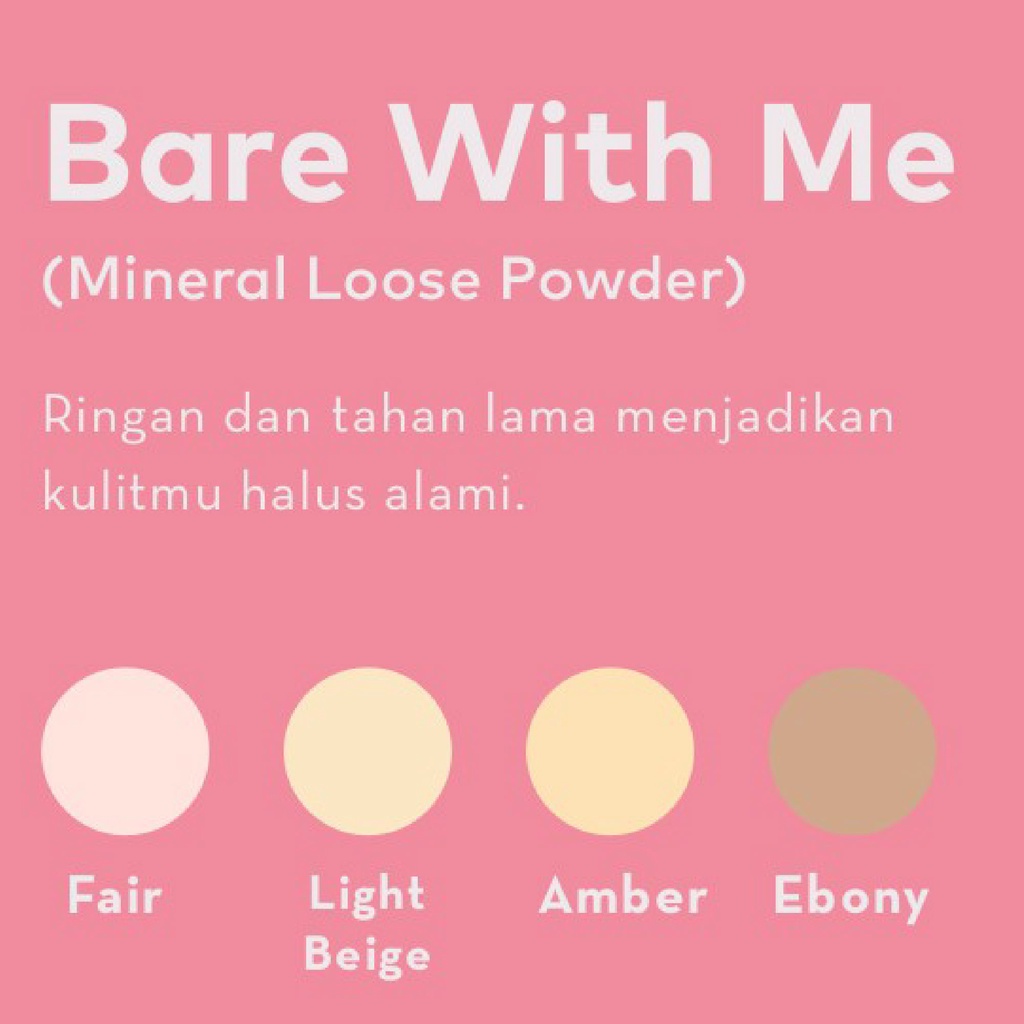 ❤ BELIA ❤ EMINA Bare with Me Mineral Loose Powder 8g | bedak tabur emina