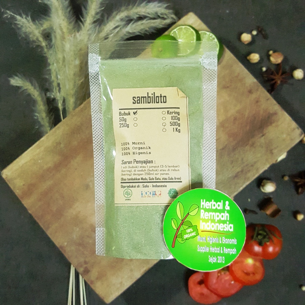 

Daun Sambiloto Bubuk - 100 GR / REMPAH / JSR / 100% MURNI