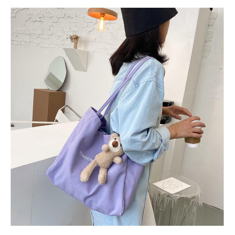 JK 851 1KG MUAT 4PCS TAS TOTE BAG PIKNIK AESTHETIC FASHION IMPORT BONUS FREE BONEKA E6816 T888