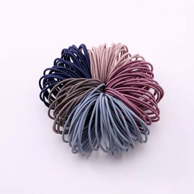 IKAT RAMBUT ELASTIS POLOS IKAT RAMBUT MODEL KOREA  1PACK ISI 10PCS