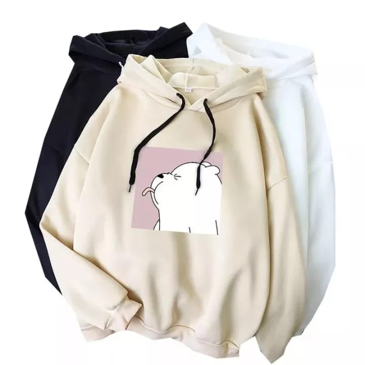 Sweater BERUANG ICE / Cute Hoodie Pria Wanita Bahan Fleece Ukuran S M L XL XXL XXXL