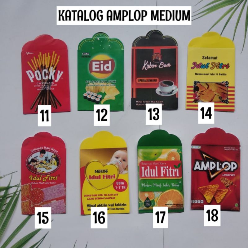 Amplop Lebaran Karakter Snack Kekinian