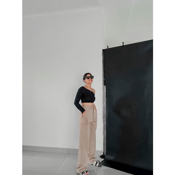 lookatmeofficial • Gigi Pants - Celana Kulot Highwaist Wanita Bahan Scuba Premium