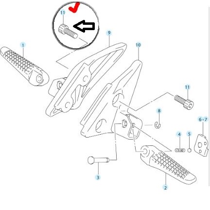 BAUT BAUD FOOTSTEP STEP PIJAKAN KAKI BELAKANG SPIN 125 ASLI ORI SGP TERLARIS 43812-25G00-000