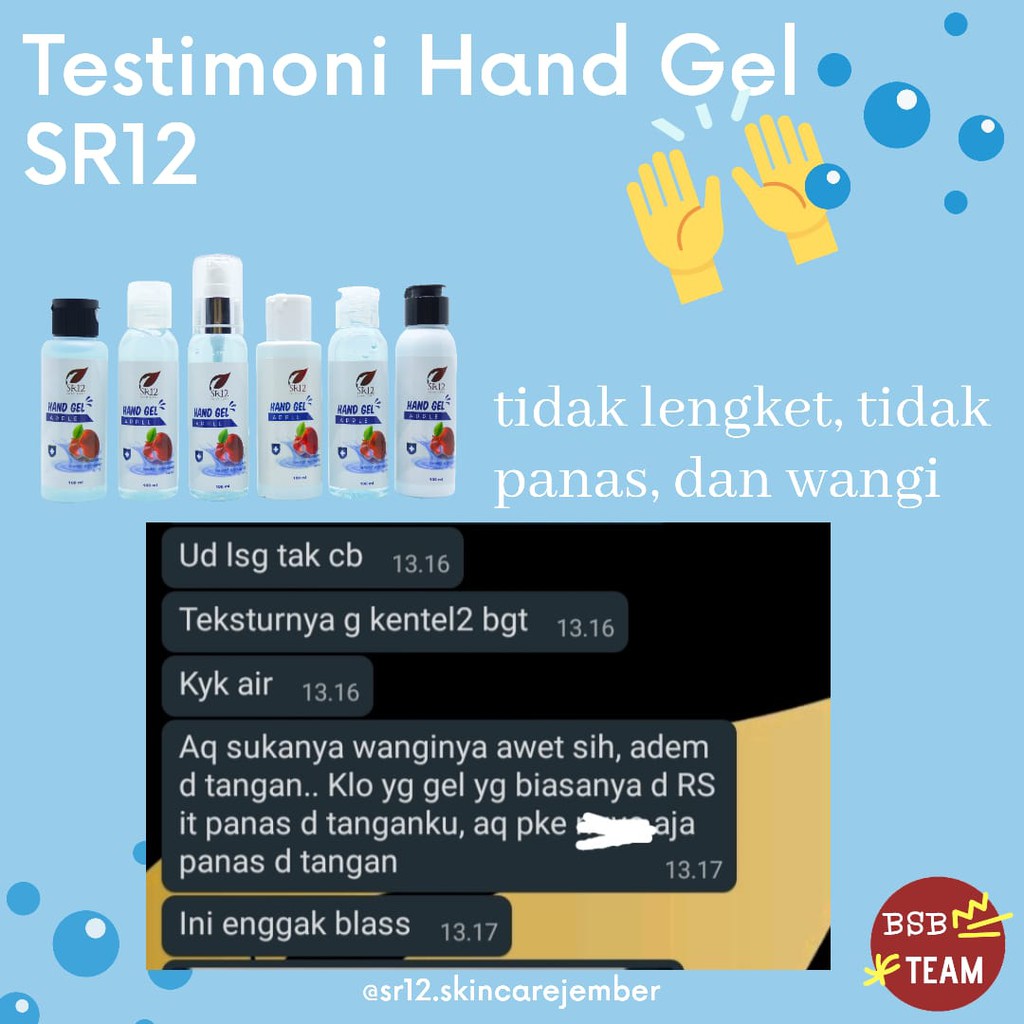 HAND SANITIZER SR12 HAND GEL APPLE 500ml ANTI SEPTIC ANTI KUMAN