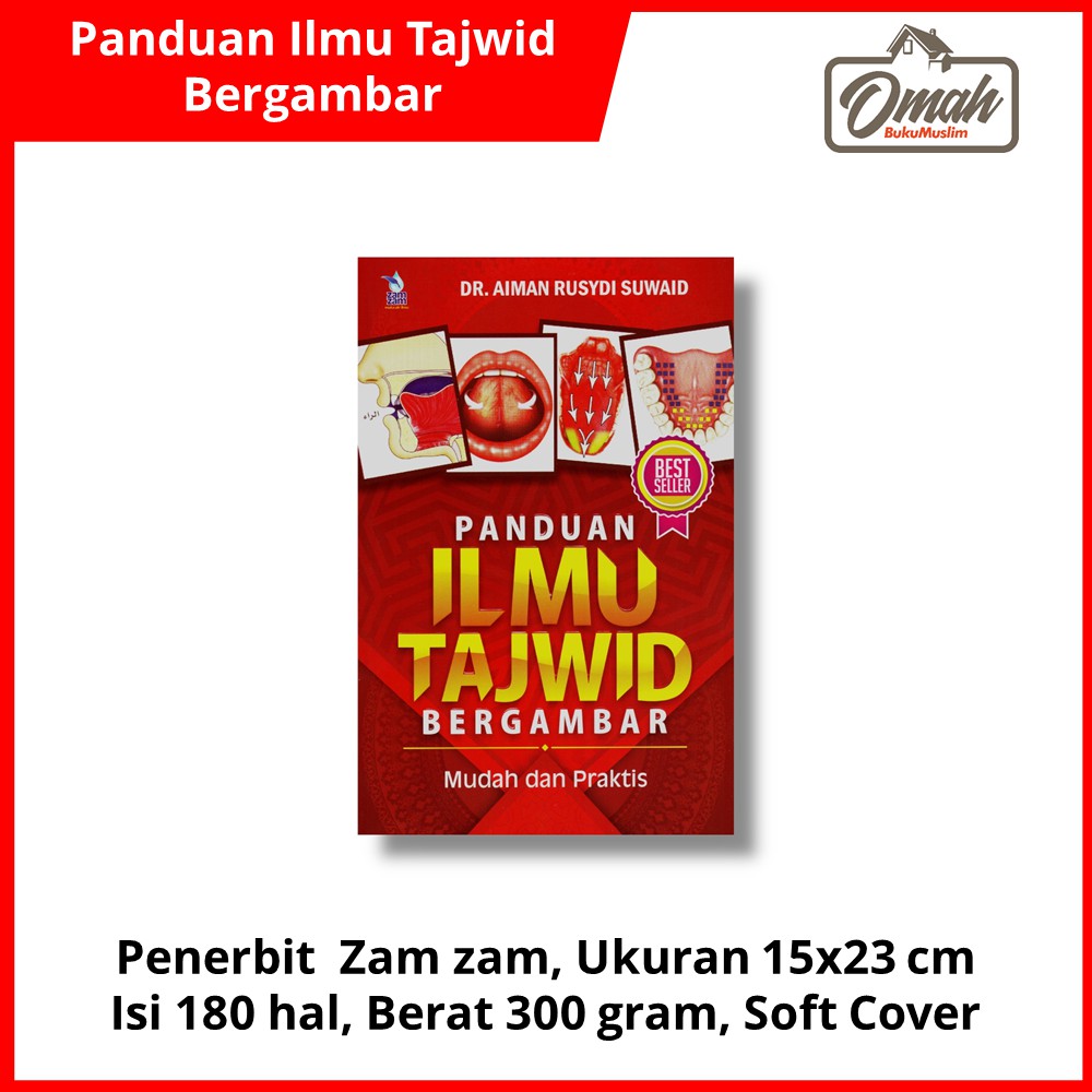 Buku Panduan Ilmu Tajwid Bergambar Dr. Aiman Rusydi Suwaid