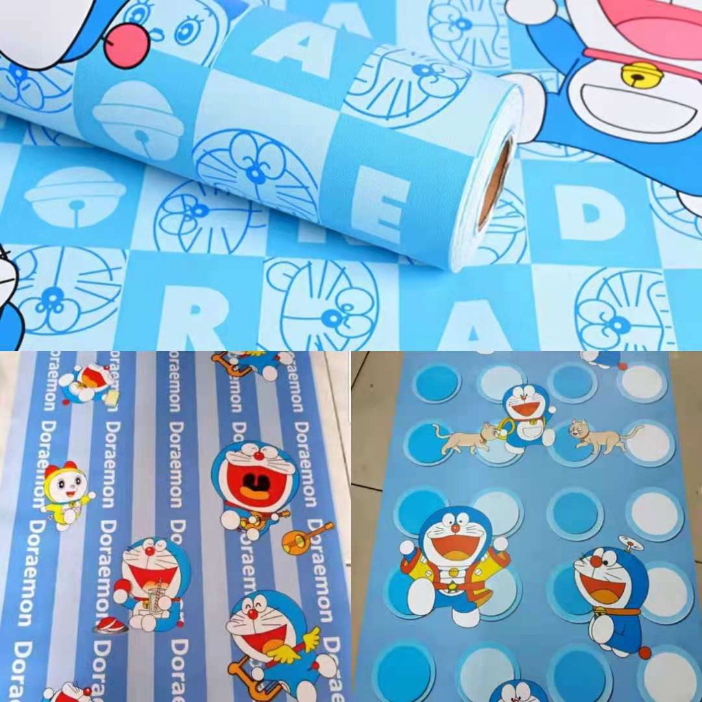 WALLPAPER STICKER DNDING MOTIF DORAEMON 45CM X 10M