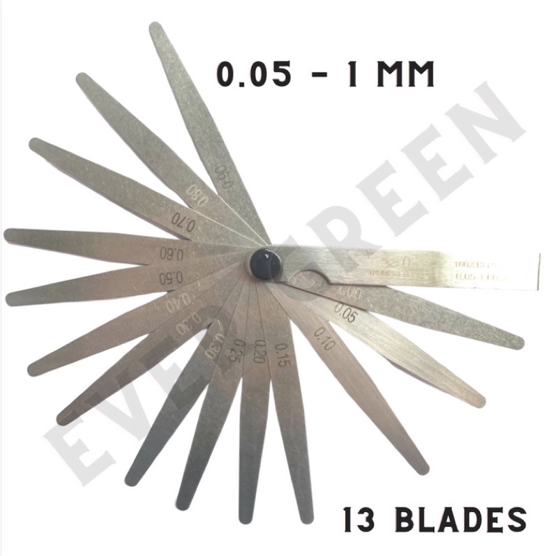 Feeler Gauge 13 Blades 0.05 - 1 mm Fuller Feler Alat Ukur Ketebalan Murah bkn Tekiro Puller / Puler 