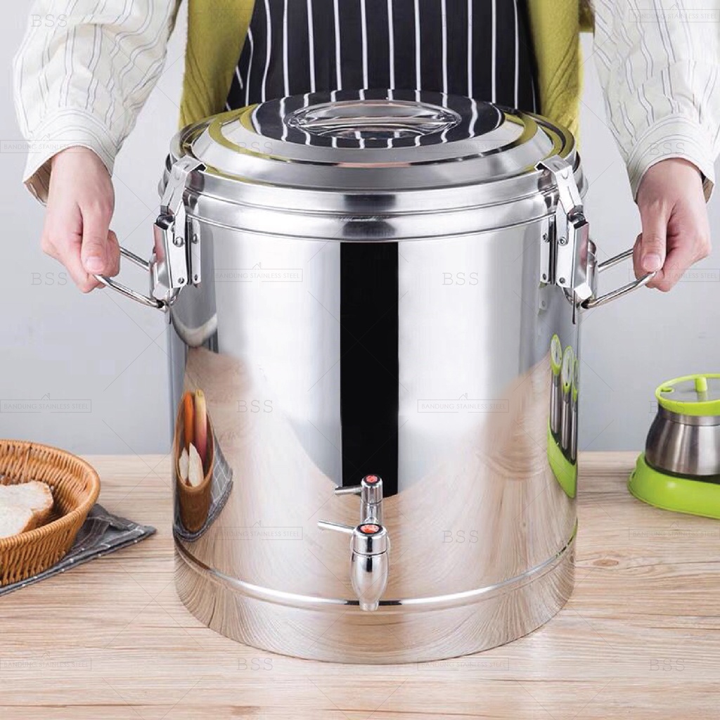 Langseng 17 Liter Panci Dandang Besar 17L Wadah Tempat Kuah Bubur Soto Catering Stainless Jual Bazar