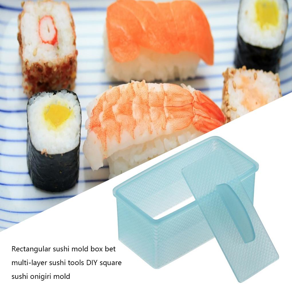 Diy Sushi Cetakan Nasi Bola Daur Ulang Multi-layer Press Persegi Panjang Maker Cetakan Alat Dapur Cetakan Piknik Restoran