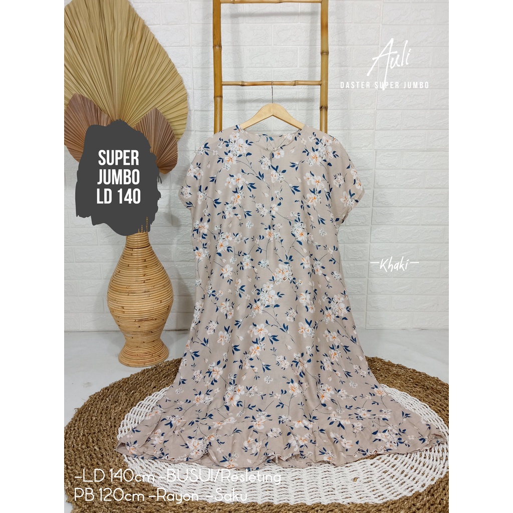 LD 140cm (40 Motif) Daster SUPER JUMBO dan Daster Kaftan LD 150cm Ruffle (Part 1) Daster Rempel JUMBO Daster Viral-Auli Khaki