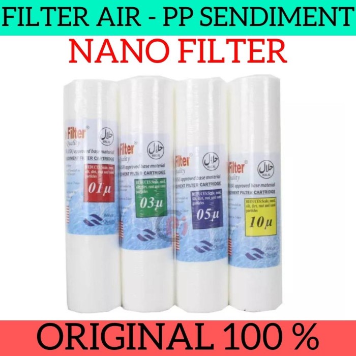 Cartridge Saringan Nano Filter Air PP Sedimen 10 Inch 01 03 05 10 u