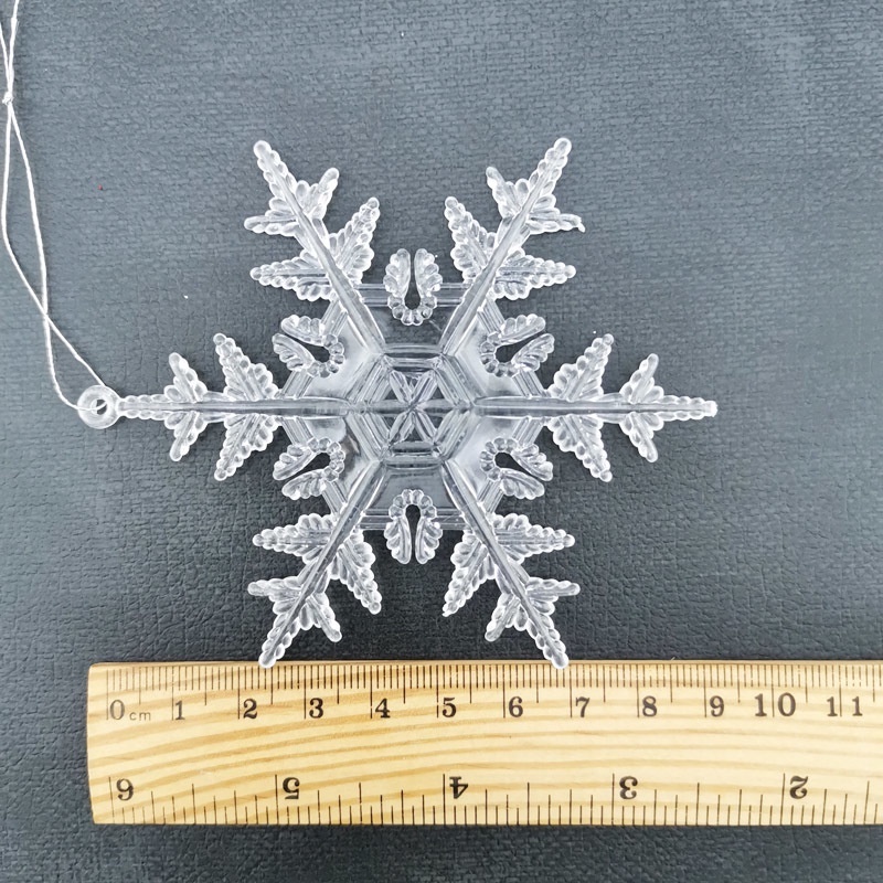 Liontin Desain Snowflake Bahan Akrilik Transparan Untuk Dekorasi Natal