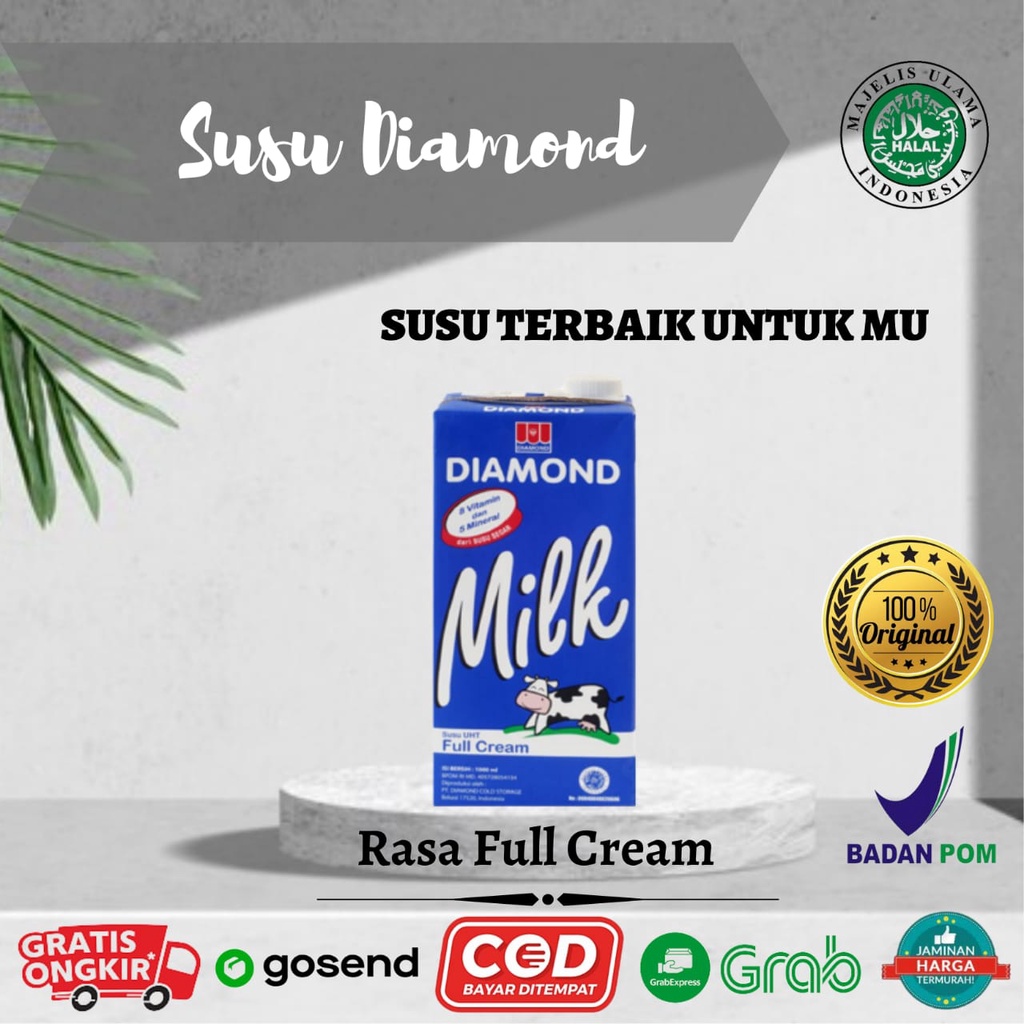 Jual Susu Diamond 1 Liter Fresh Milk Uht Diamond Full Cream Murah