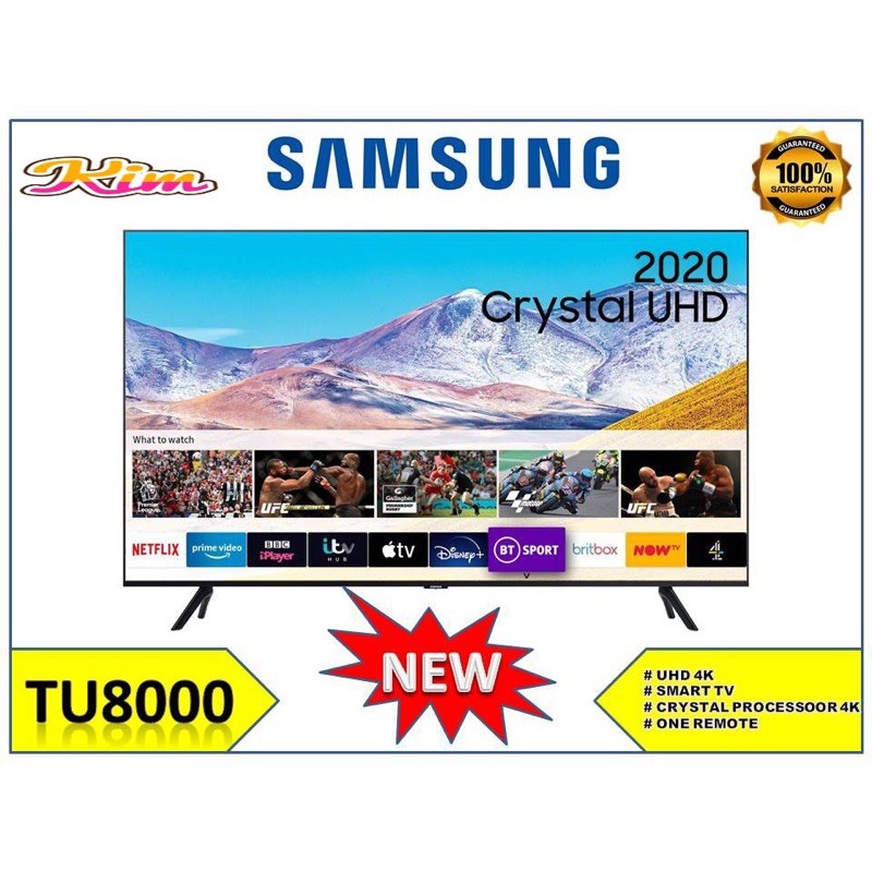 Samsung SMART LED TV 43 inch Crystal UHD 4K - 43TU8000 NEW 2020 RESMI