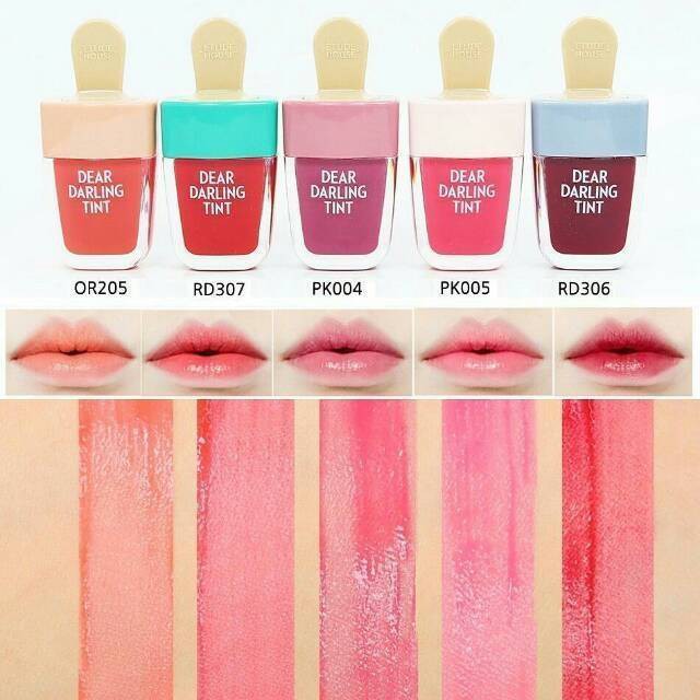 5pcs Lip tint etude Dear Darling tint Lip tint ice cream