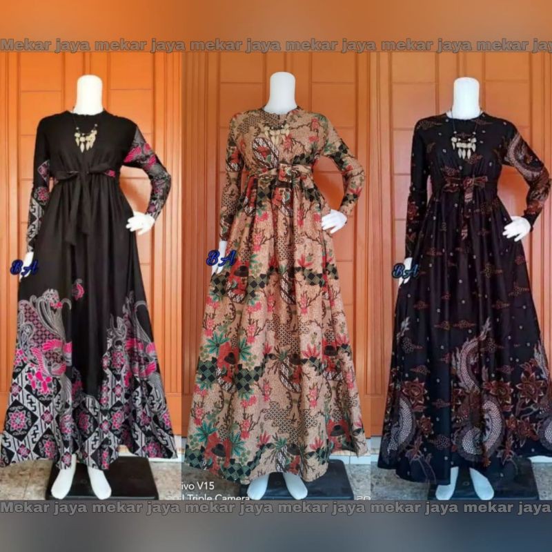 MS GAMIS BATIK SRIWEDARI MAXI BUMIL/BUSUI KATUN SOGAN ALLSIZE DAN JUMBO