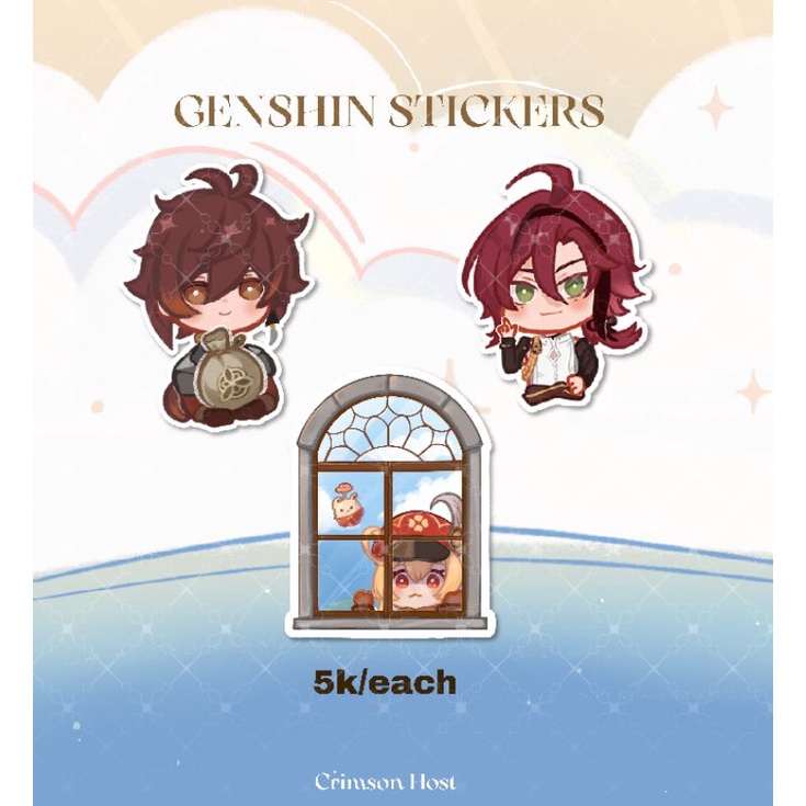 Genshin Impact Sticker Zhongli Heizou Klee