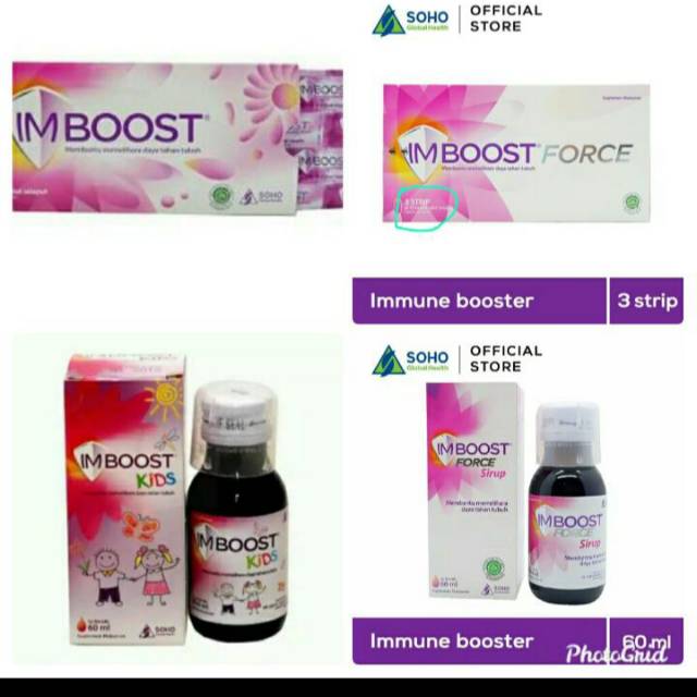 Multivitamin imboost, imboost force strip dan imboost force sirup
