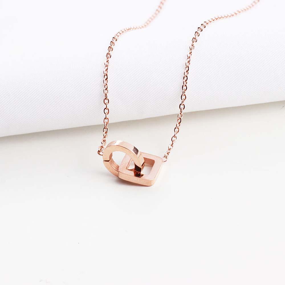 Needway Kalung Liar Elegan Cincin Rose Gold Koean Persegi Fashion Perhiasan