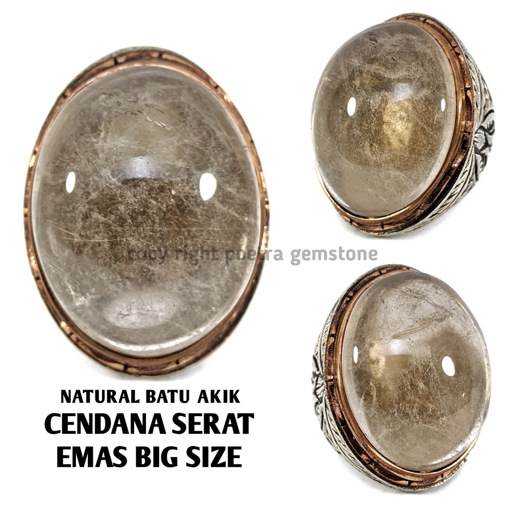 Natural Batu Akik Cendana Serat Emas Big Size CE03