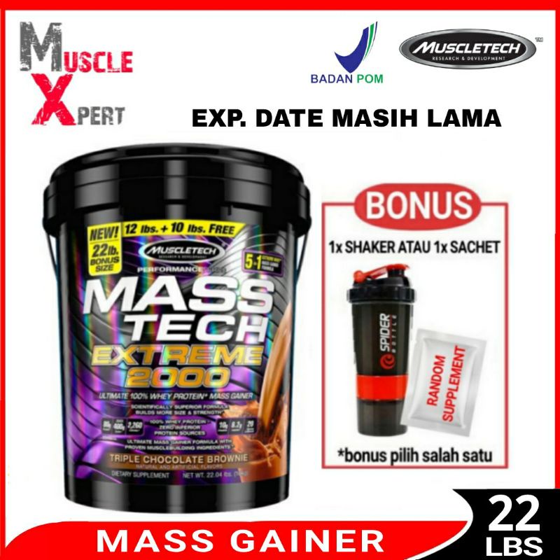 Masstech Extreme 2000 22 Lbs Muscletech Masstech 22 Lbs BPOM Mass Tech Extreme 2000 22Lbs Muscle Tec