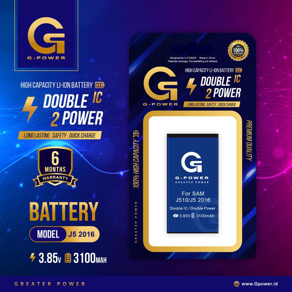 Baterai Samsung Original G-POWER Double Power J1 ACE / J110 / J120 / J1 2016 / G360 J2 / E1272 / G313 / J5 2016 / i9082