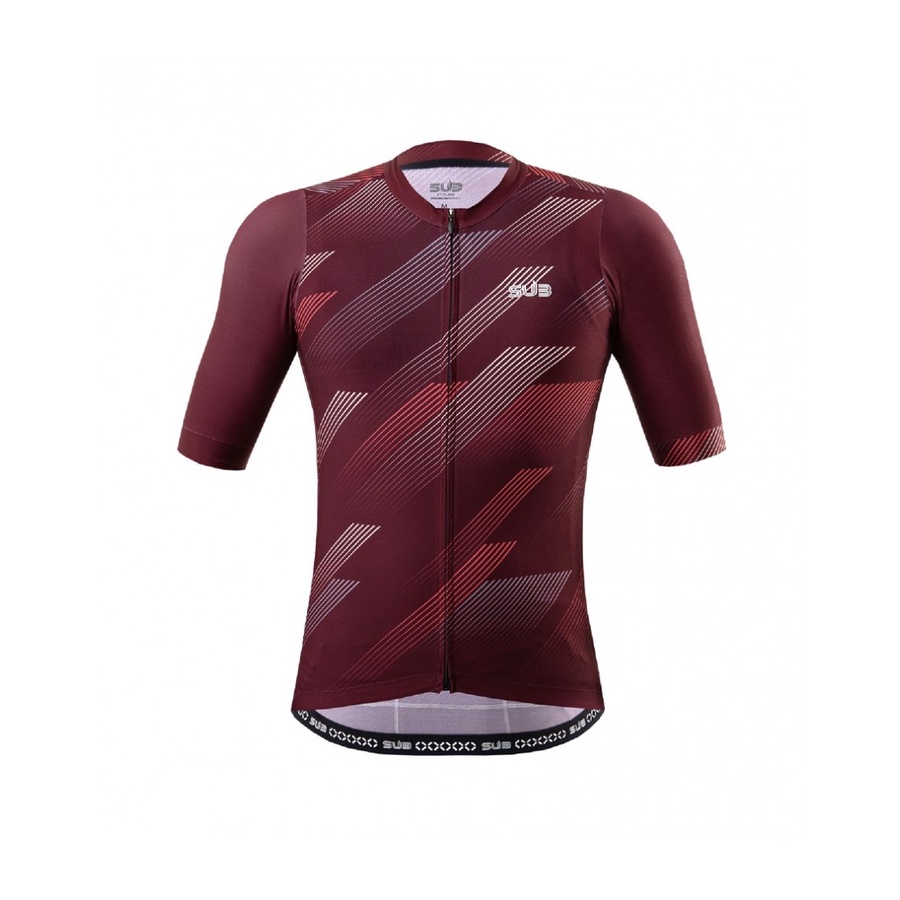 Jersey sepeda Sub STREAMLINE STRIPES MAROON SUBJERSEY SHORT SLEEVE