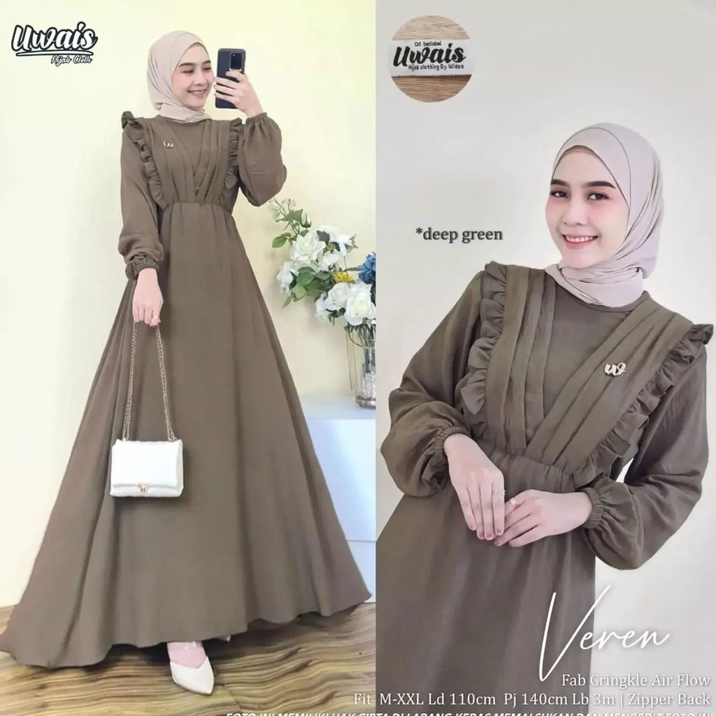 GAMIS WANITA BAHAN CRINKLE AIRFLOW PREMIUM TEBAL ADEM NYAMAN DIPAKAI GAMIS KONDANGAN FASHION MUSLIM KEKINIAN VEREN MAXI GAMIS POLOS GAMIS CRINGKLE TERBARU