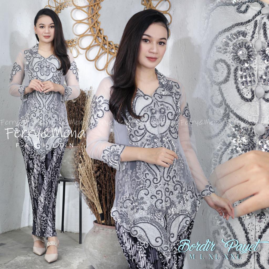 Permata Olshop / Kebaya Bordir Payet Mewah / Setelan Kebaya Modern / Kebaya Wisuda / Baju Kebaya / Kebaya Bali / Kebaya Akad