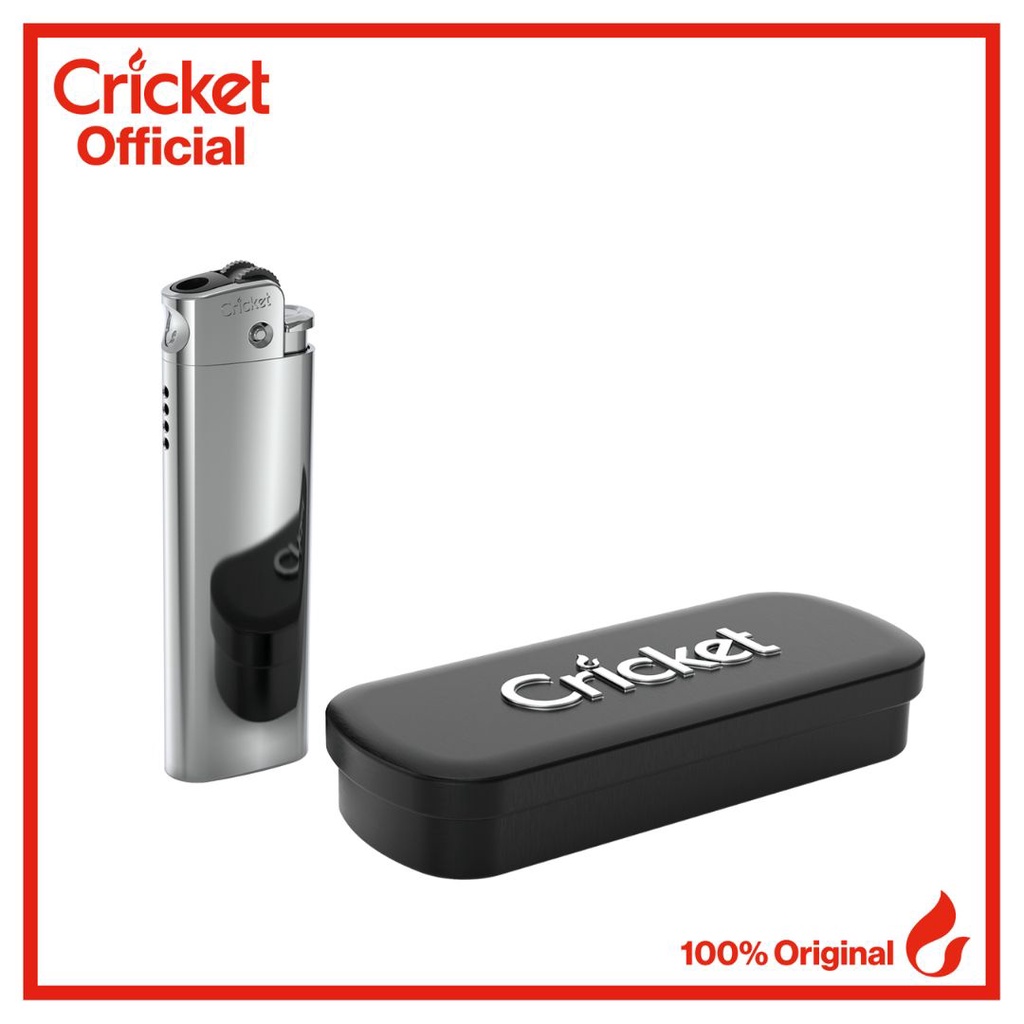 Cricket Deluxe Metal Lighter - Silver (Online Exclusive)