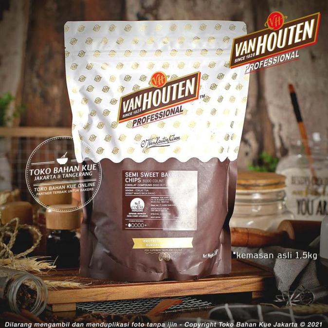 

Van Houten - Chocochips Semi Sweet 1,5kg Choco Chips COMPOUND ASLI
