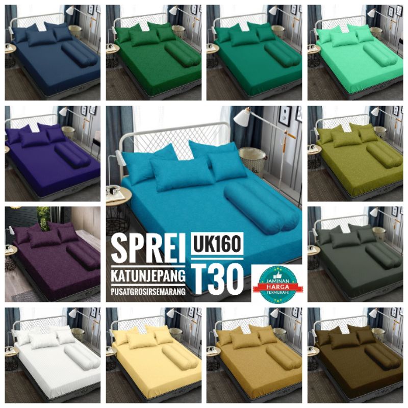 SPREI VALLERY QUINCY Queen size uk 160x200 T30 Tinggi 30 cm Sprei Katun Jepang Polos King Koil Sutra Jaquard Hotel MURAH grey white red maroon brown blue pink purple navy green
