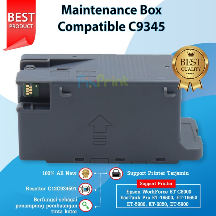 Maintenance Box Epson C9345 Reset Waste Ink Pad Printer EcoTank L15150 L15160 M15140 L6550 L6580