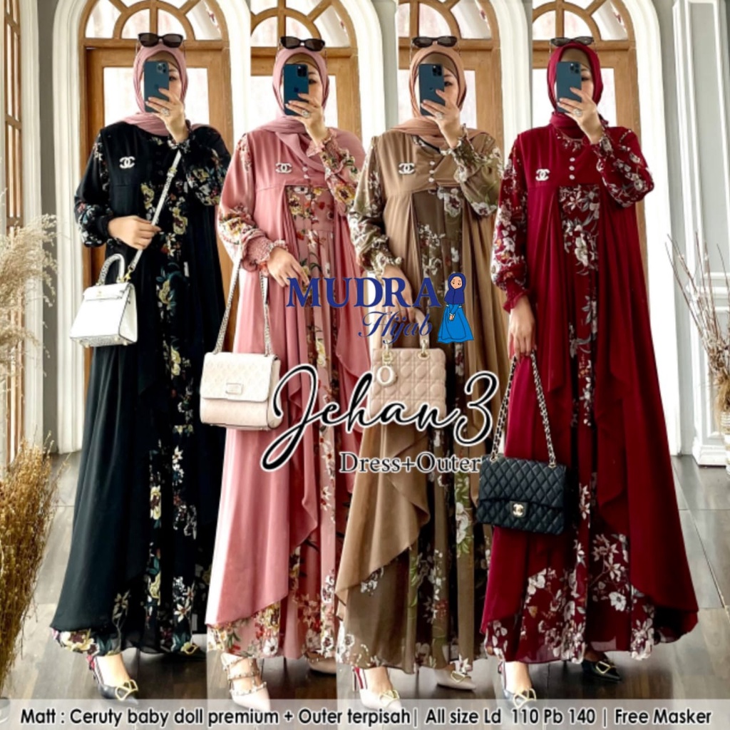 JEHAN DRESS BAJU PESTA GAMIS MAXY SYARÍ WANITA BY MUDRA HIJAB