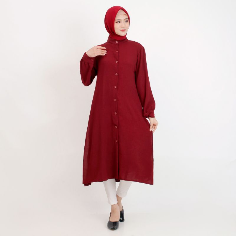 LONG TUNIK WANITA / TUNIK MUSLIM BUSUI BAHAN CRINGCLE PREMIUM