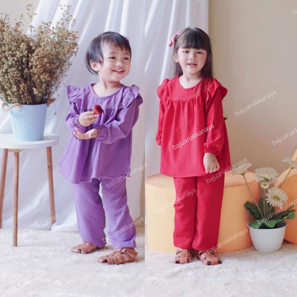 1-4TH SETELAN ANAK ARIN ONE SET ANAK PEREMPUAN CRINKLE