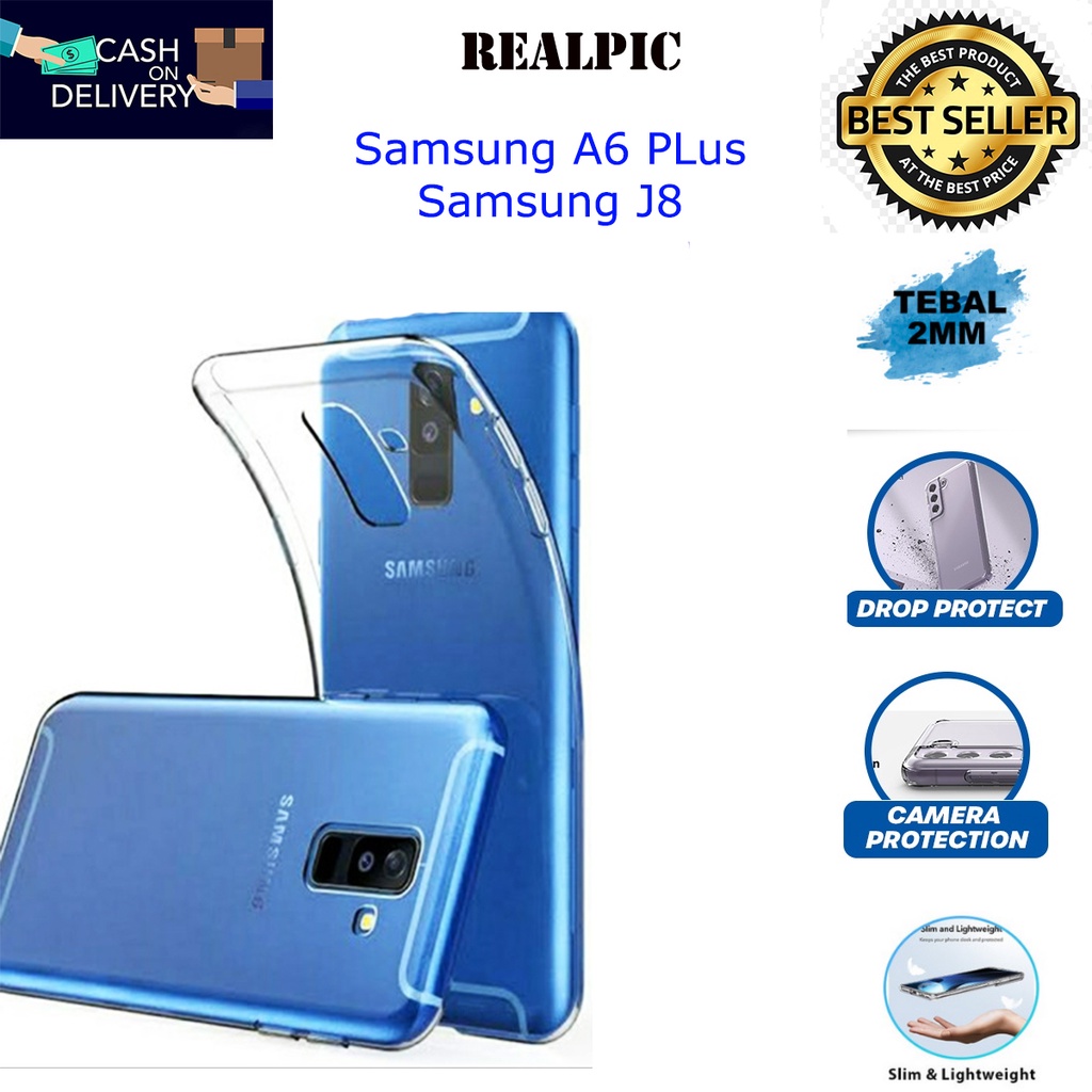 Case Samsung Galaxy A6 PLus / Samsung Galaxy J8 Casing Clear HD KETEBALAN 2MM BENING TRANSPARAN TPU Premium Softcase