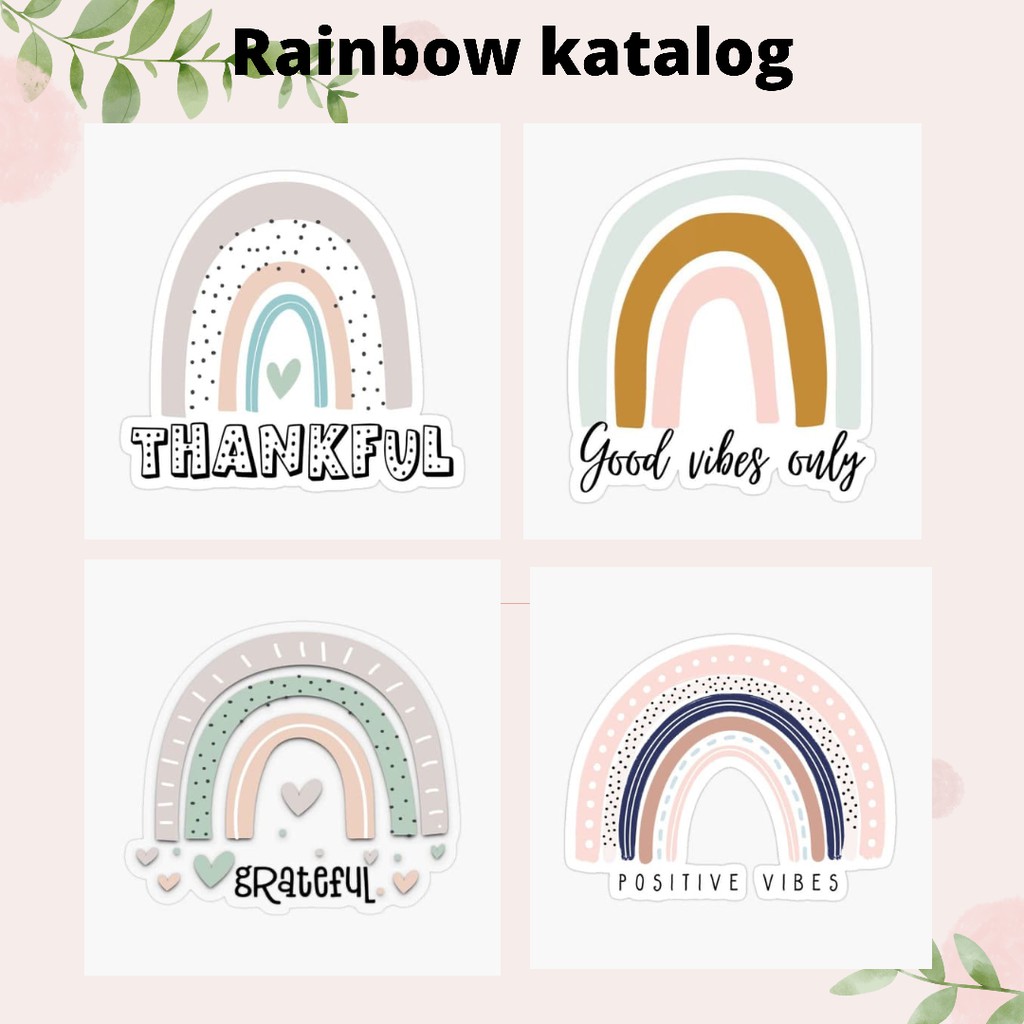 Sticker Hp Sticker Laptop Sticker Tumblr Aesthetic Rainbow Die Cut Murah