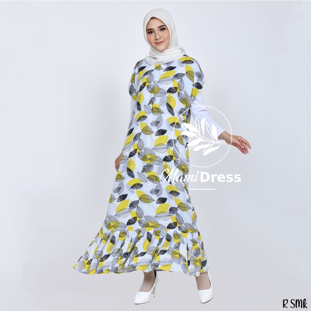 LEAF SERIES - Daster Premium Ruffle Panjang Semata Kaki Busui Friendly LD 120 PJ 130 / Daster Kekinian Mamidress