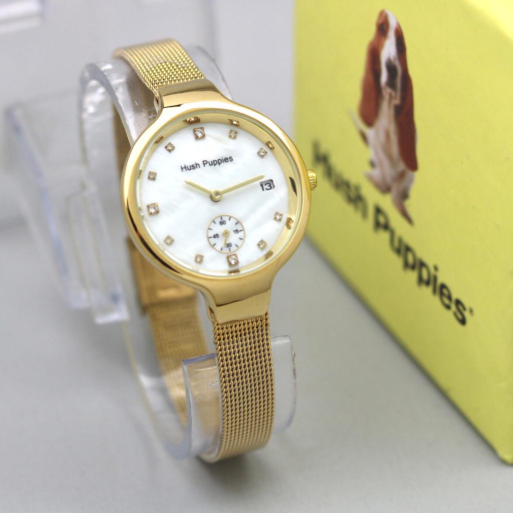 Jam Tangan Wanita Fashion Y2306K Tali Rantai Pasir Tanggal Aktif Free Box Exclusive &amp; Baterai