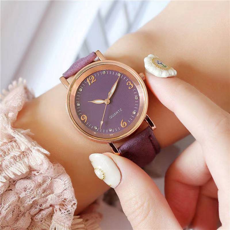 Jam Tangan Wanita Casual Analog Quartz Strap PU Fashion Korean / Jam Tangan Wanita Import