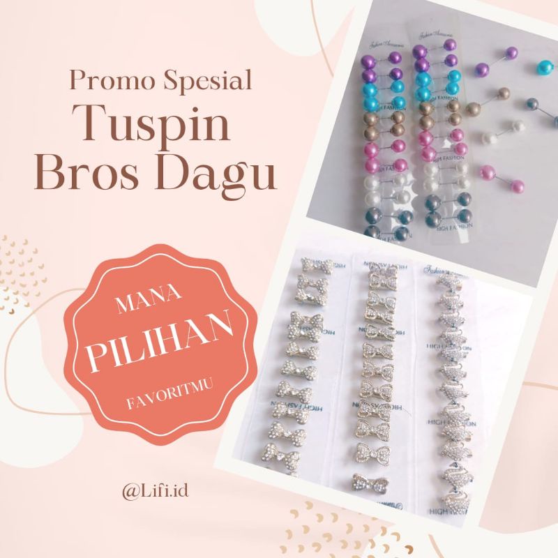 BROS DAGU KECIL KOREA / BROS HIJAB / BROS MUTIARA / BROS MINI 0TUSPIN HIJAB DOUBLE MUTIARA / TUSPIN 