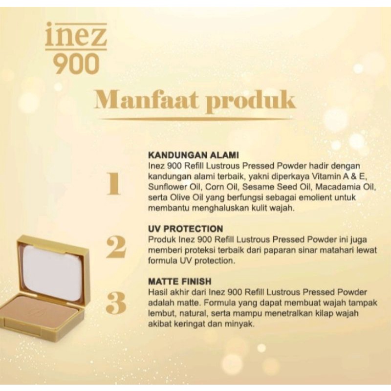 Inez 900 Refill Lustrous Pressed Powder/Refill Two Way Cake Inez 900